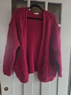 Kori America Chunky Pink Cardigan